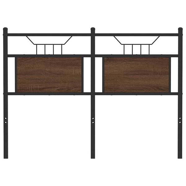 vidaXL Vervangend hoofdbord 120 cm bewerkt hout en staal bruin eikenkleurig