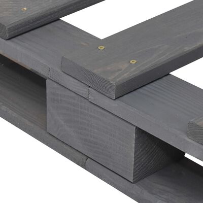 vidaXL Bedframe pallet massief grenenhout grijs 90x200 cm