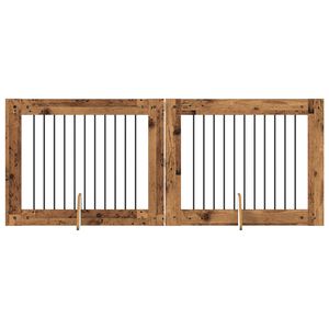 vidaXL Hondenhekje met standaards 2 pcs Oud hout 100 x 80 cm
