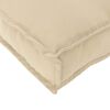 vidaXL Bankstel met kussen Effen 6 pcs Beige Massief Acaciahout