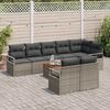 vidaXL Tuinbankenset met opslag 9 pcs Grijs poly rattan
