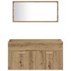 vidaXL 4-delige Badkamermeubelset bewerkt hout artisanaal eikenkleur