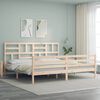 vidaXL Bedframe met hoofdbord massief hout