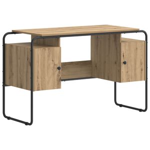 vidaXL Bureau met opbergruimte Artisanaal eiken 120 x 50.5 x 75.5 cm