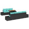 vidaXL Tuin Eetset 8 st 7-Aantal zitplaatsen Zwart en Blauwgroen
