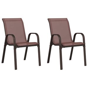 vidaXL Tuinstoelen stapelbaar 2 st textileen stof bruin