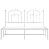 vidaXL Bedframe met hoofdbord metaal wit 140x190 cm