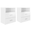 vidaXL Nachtkastjes 2 st 50x32x60 cm hoogglans wit