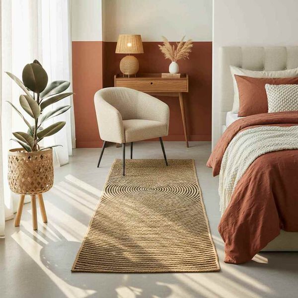 vidaXL Vloerkleed Natuurlijk en Zwart 60 x 110 cm Jute