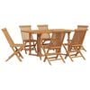 vidaXL Tuin eettafelset 7 st Bruin Massief Teakhout