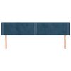 vidaXL Hoofdbord met randen 203x16x78/88 cm fluweel donkerblauw