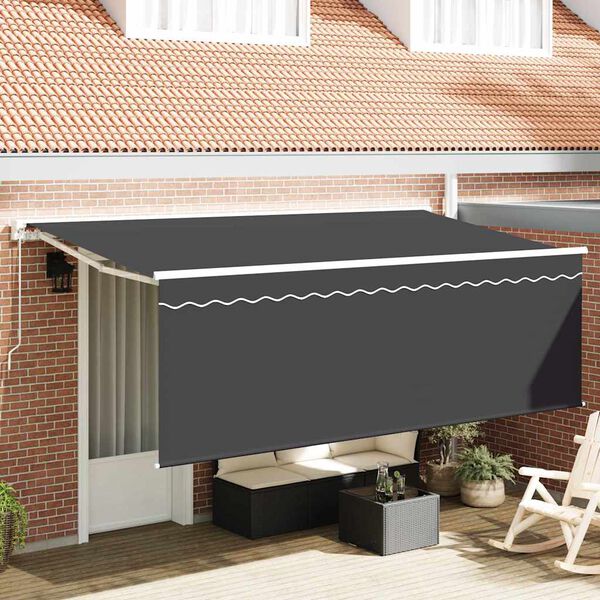 vidaXL Zonnescherm met Screen Antraciet 350 x 200 x 120 cm