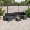 vidaXL 8-delige Loungeset met kussens poly rattan zwart