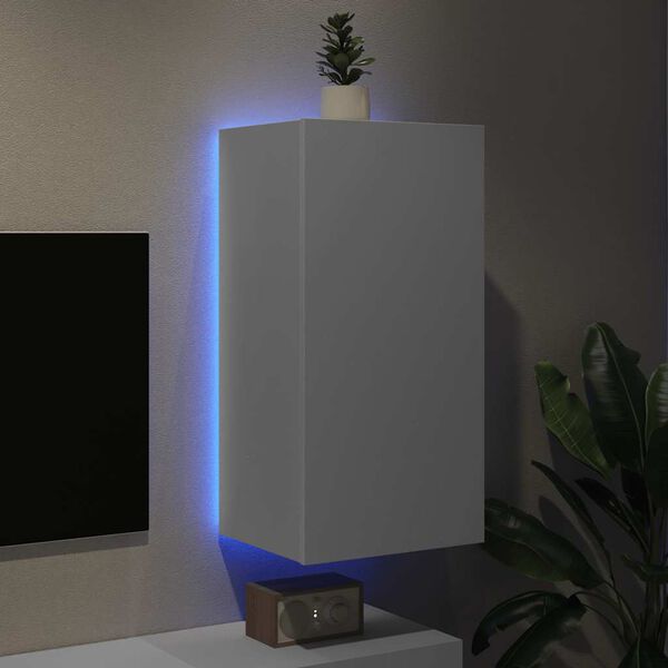 vidaXL Tv-wandmeubel met LED-verlichting 40,5x35x80 cm wit