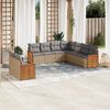 vidaXL 9-delige Loungeset met kussens poly rattan beige