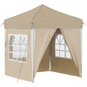 vidaXL Pop-up partytent 195 x 195 x 245 cm Cr&egrave;mekleurig Oxford Stof