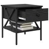 vidaXL Nachtkastje Zwart eiken 40 x 42 x 45 cm Gelaagd hout en metaal