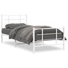 vidaXL Bedframe met hoofd- en voeteneinde metaal wit 90x190 cm