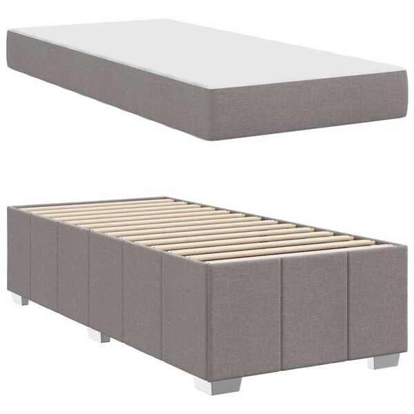 vidaXL Bedframe met matras Taupe 120 x 190 cm Stof