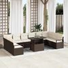 vidaXL Tuin Sofa Set met kussen 11 pcs Bruin en Cr&egrave;me poly rattan