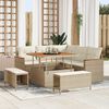 vidaXL Tuin Sofa Set met kussen 8 pcs Beige Poly riet