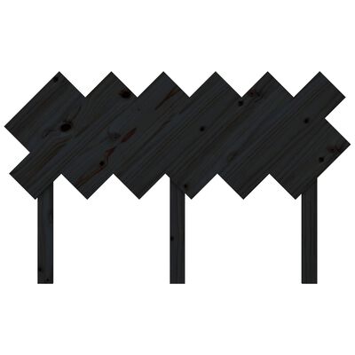 vidaXL Hoofdbord 132x3x81 cm massief grenenhout zwart