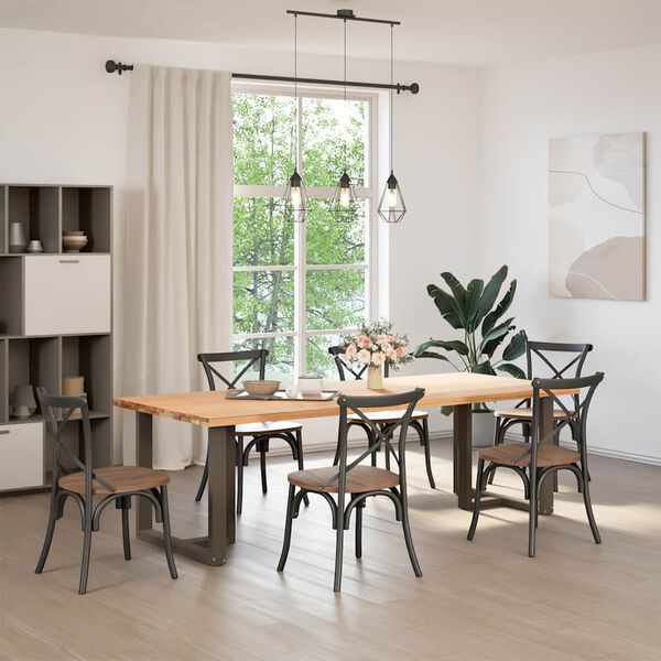 vidaXL Eettafelpoten 2 st T-vormig 80x35x(72-73) cm staal naturel