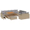 vidaXL Tuinbankenset 13 st Beige poly rattan