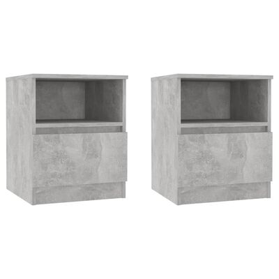 vidaXL Nachtkastjes 2 st 40x40x50 cm spaanplaat betongrijs