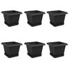 vidaXL Plantenpotten 6 pcs Zwart 20 x 20 x 16 cm Kunststof