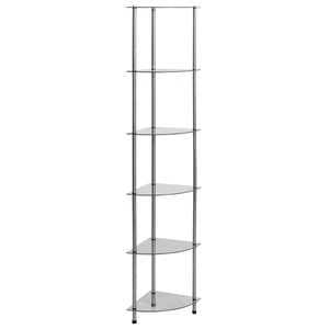 vidaXL Kastje 6-laags 30x30x160 cm gehard glas transparant