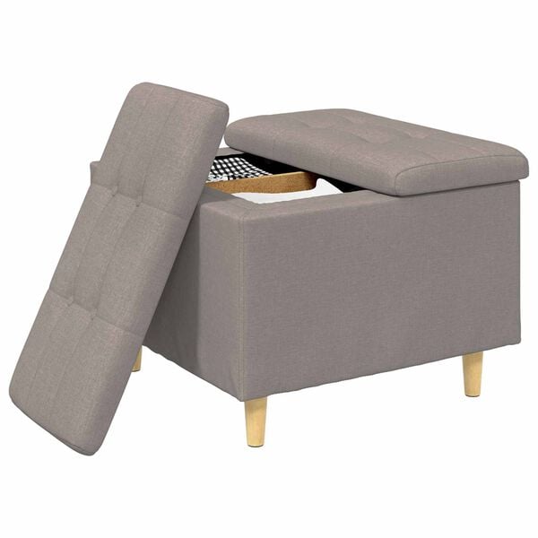 vidaXL Knopkruk met kussen Taupe 60 x 60 x 45 cm Stof