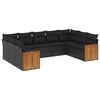 vidaXL 9-delige Loungeset met kussens poly rattan zwart