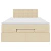 vidaXL Ottoman bed met matras 120x190cm stof cr&egrave;mekleurig