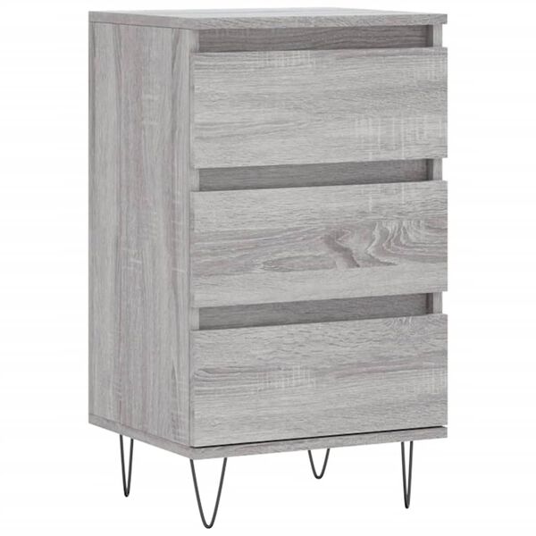 vidaXL Dressoir 40x35x70 cm bewerkt hout grijs sonoma
