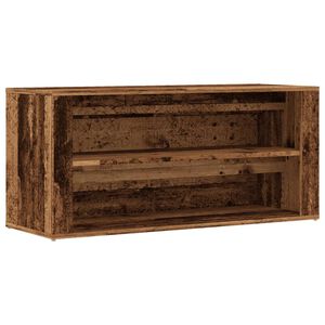 vidaXL Schoenenbank 100x35x45 cm bewerkt hout oud houtkleurig