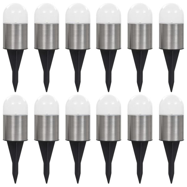 vidaXL Grondlampen 12 st solar LED wit