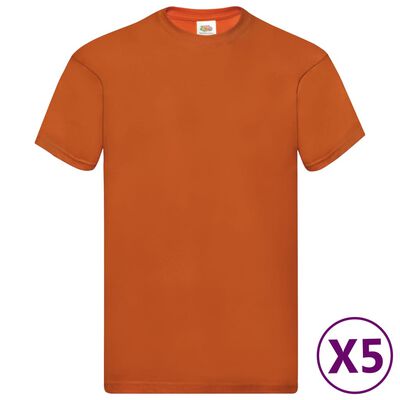 Fruit of the Loom T-shirts Original 5 st XL katoen oranje