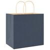 vidaXL Papieren zakken 250 st met hengsels 26x17x25 cm blauw