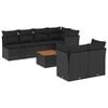 vidaXL 8-delige Loungeset met kussens poly rattan zwart