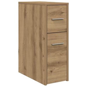 vidaXL Badkamerkast smal met wielen bewerkt hout artisanaal eikenkleur