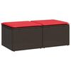 vidaXL 2-delige Loungeset met kussens poly rattan acacia bruin