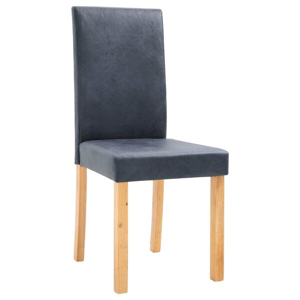 vidaXL Eetkamerstoelen 2 st kunstsu&egrave;de grijs
