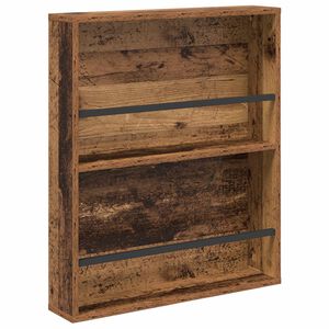 vidaXL Tijdschrift Rek met plank Oudhout 60 x 12 x 70 cm Bewerkt hout