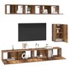 vidaXL Wand tv-kast Wandgemonteerd 3 pcs Oud Hout Bewerkt hout