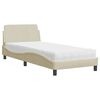 vidaXL Bed met matras "Dover" stof cr&egrave;mekleurig 80x200 cm