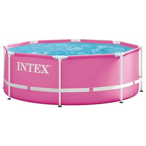 INTEX Metalen Frame Boven Grond Zwembad 244 x 76 cm Rond voor Roze