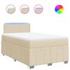 vidaXL Boxspring met matras stof cr&egrave;mekleurig 120x200 cm