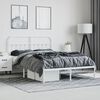 vidaXL Bedframe met hoofdbord metaal wit 140x190 cm
