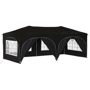 vidaXL Pop-up partytent 575 x 288 x 245 cm Zwart Oxford Stof